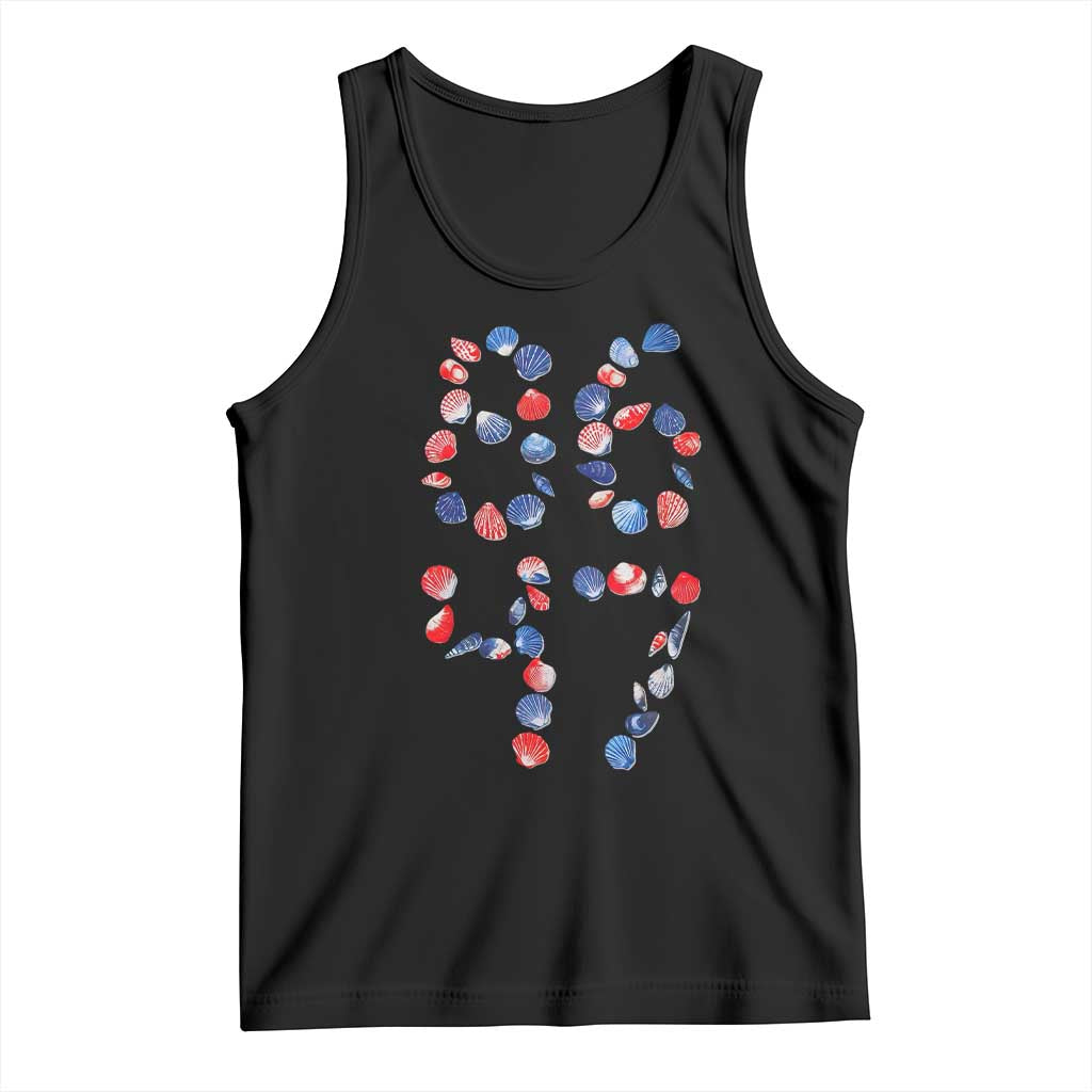 Red White Blue Seashell 8647 Tank Top Viral 2026 Beach Walk Satire Graphic TS12 Black Print Your Wear