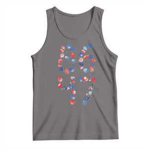 Red White Blue Seashell 8647 Tank Top Viral 2026 Beach Walk Satire Graphic TS12 Deep Heather Print Your Wear