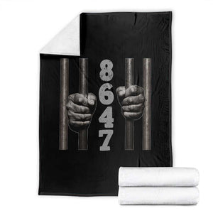 Funny 8647 Jail Throw Blanket Freedom Protest Satire Graphic Gift TS12 Black Print Your Wear