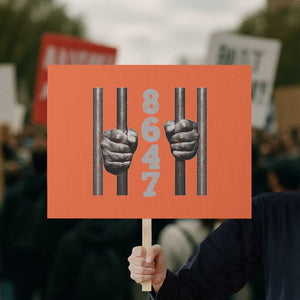 Funny 8647 Jail Protest Sign Freedom Protest Satire Graphic Gift TS12 Horizontal 18" × 24" Orange Print Your Wear