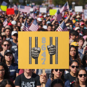 Funny 8647 Jail Protest Sign Freedom Protest Satire Graphic Gift TS12 Horizontal 18" × 24" Yellow Print Your Wear