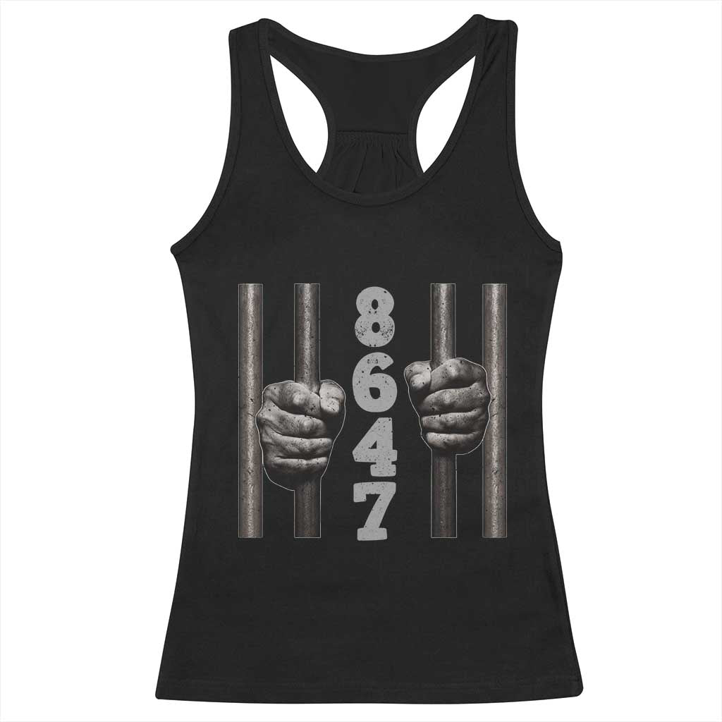 Funny 8647 Jail Racerback Tank Top Freedom Protest Satire Graphic Gift TS12 Black Print Your Wear