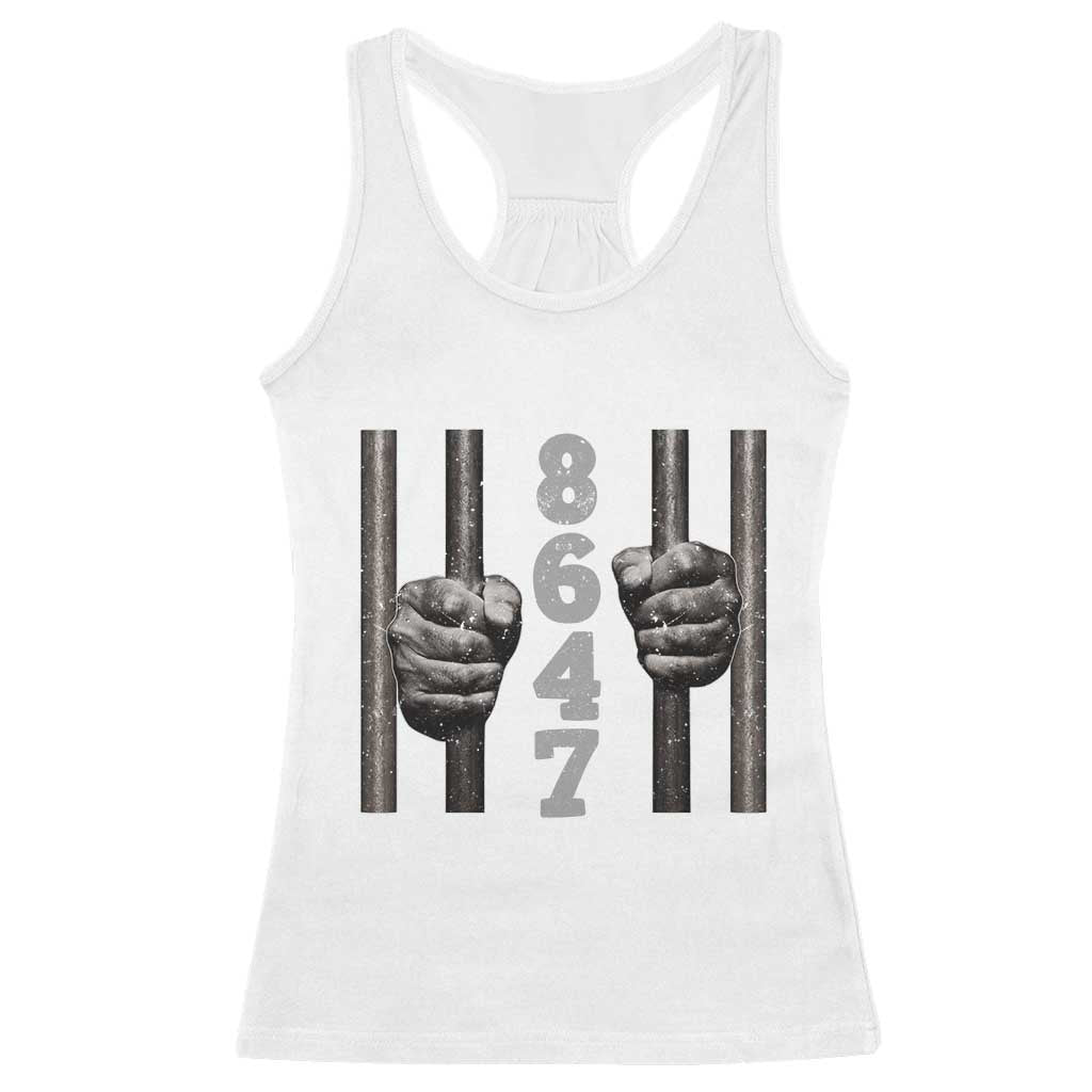 Funny 8647 Jail Racerback Tank Top Freedom Protest Satire Graphic Gift TS12 White Print Your Wear