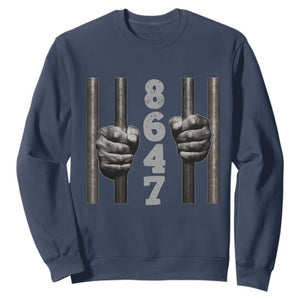 Funny 8647 Jail Sweatshirt Freedom Protest Satire Graphic Gift TS12 Navy Print Your Wear