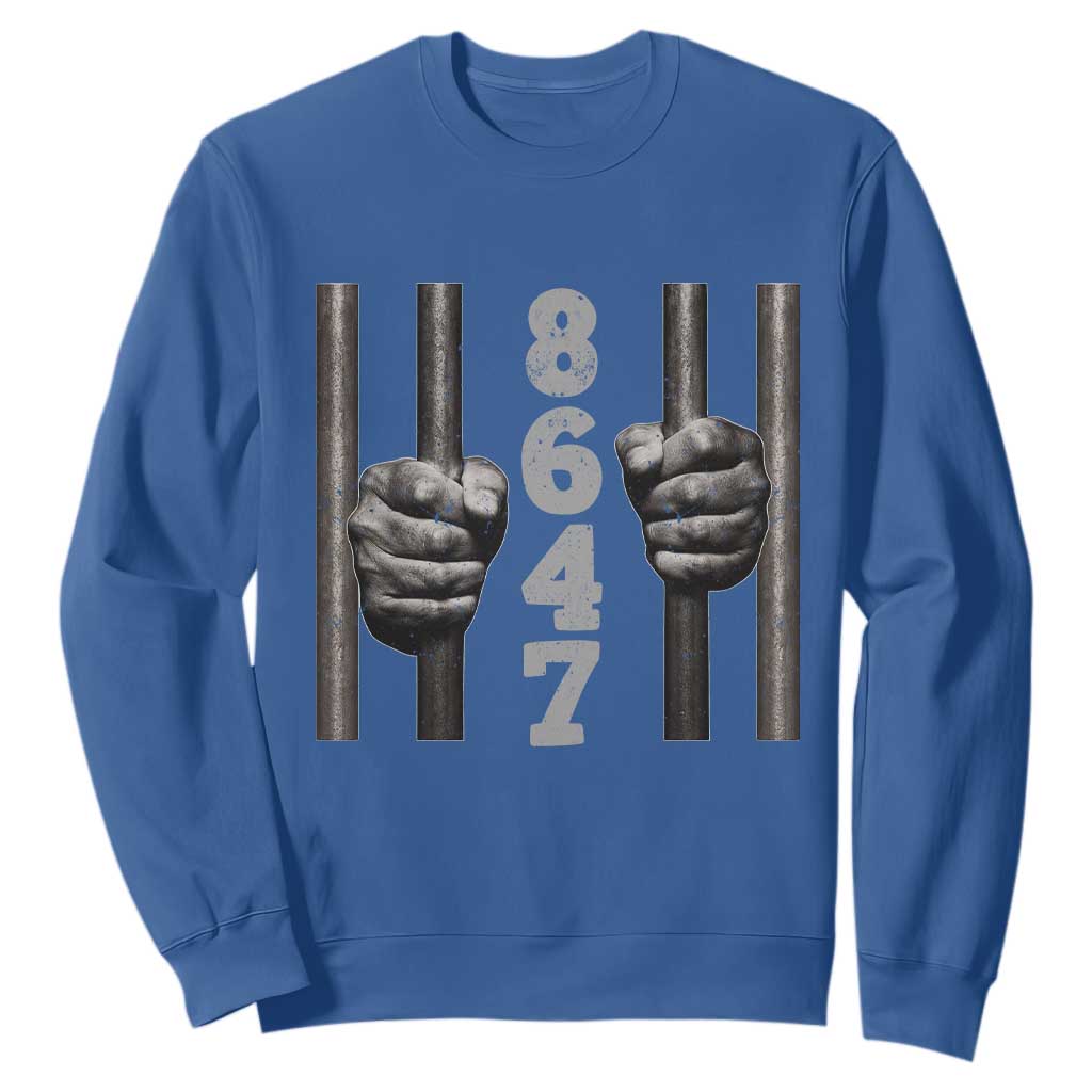 Funny 8647 Jail Sweatshirt Freedom Protest Satire Graphic Gift TS12 Royal Blue Print Your Wear