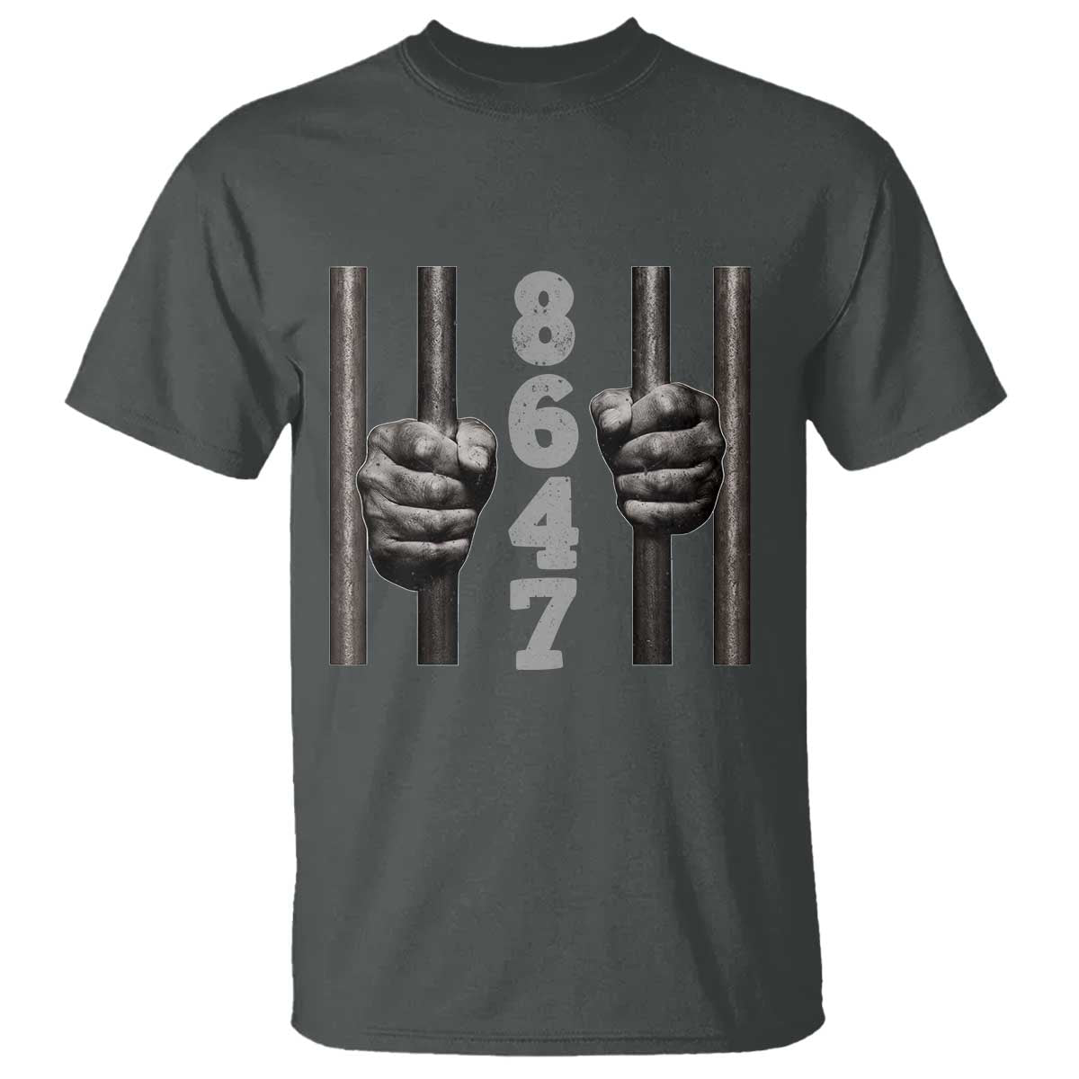 Funny 8647 Jail T Shirt Freedom Protest Satire Graphic Gift TS12 Dark Heather Print Your Wear