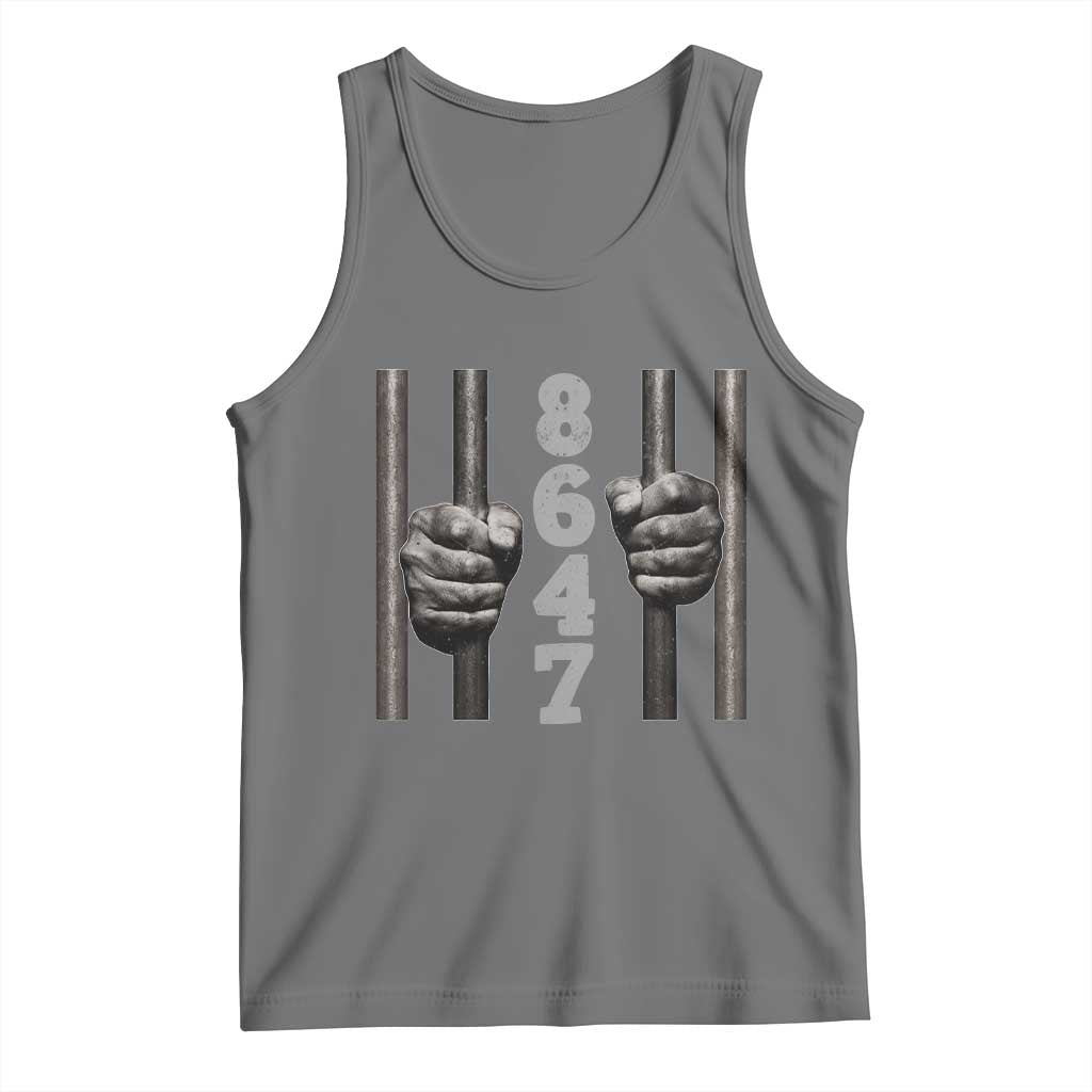 Funny 8647 Jail Tank Top Freedom Protest Satire Graphic Gift TS12 Black Heather Print Your Wear