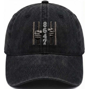 Funny 8647 Jail Washed Cotton Baseball Cap Freedom Protest Satire Graphic Gift TS12 Print Your Wear
