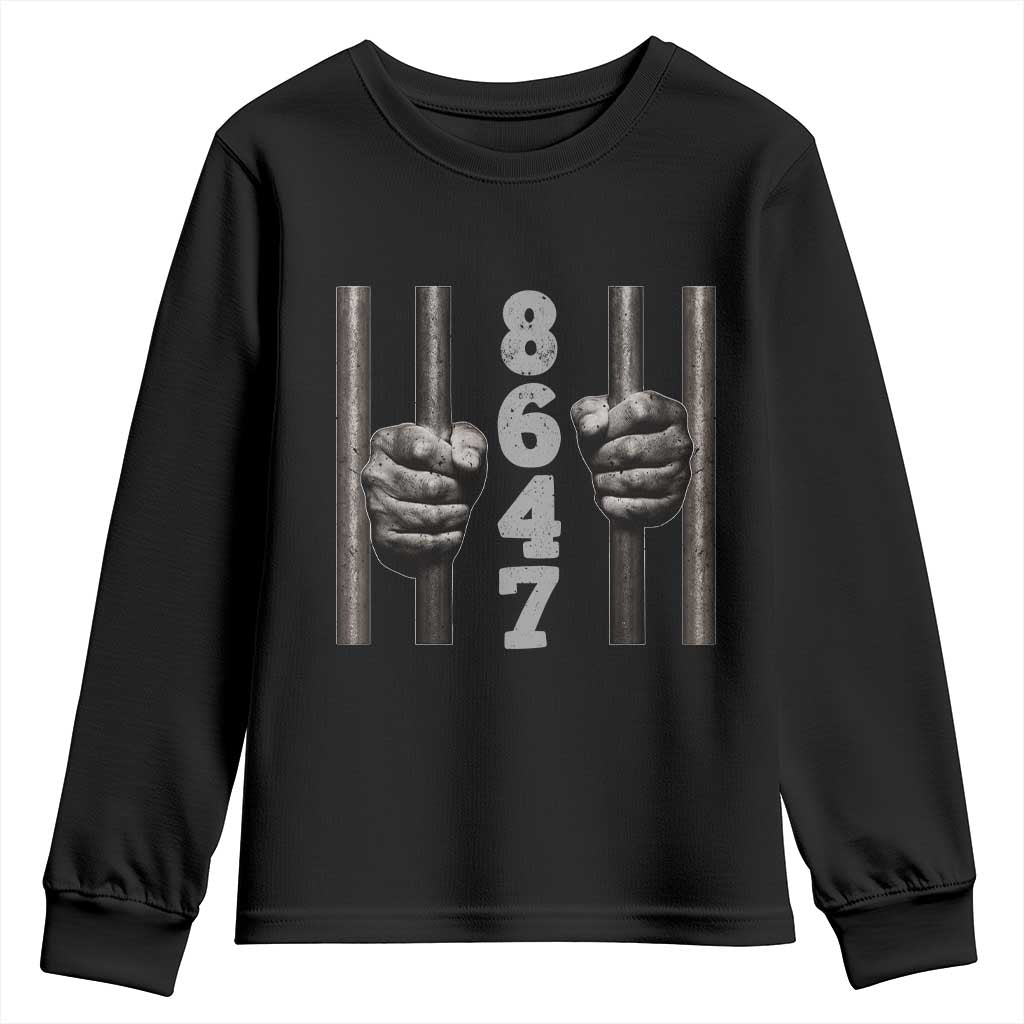 Funny 8647 Jail Youth Sweatshirt Freedom Protest Satire Graphic Gift TS12 Black Print Your Wear