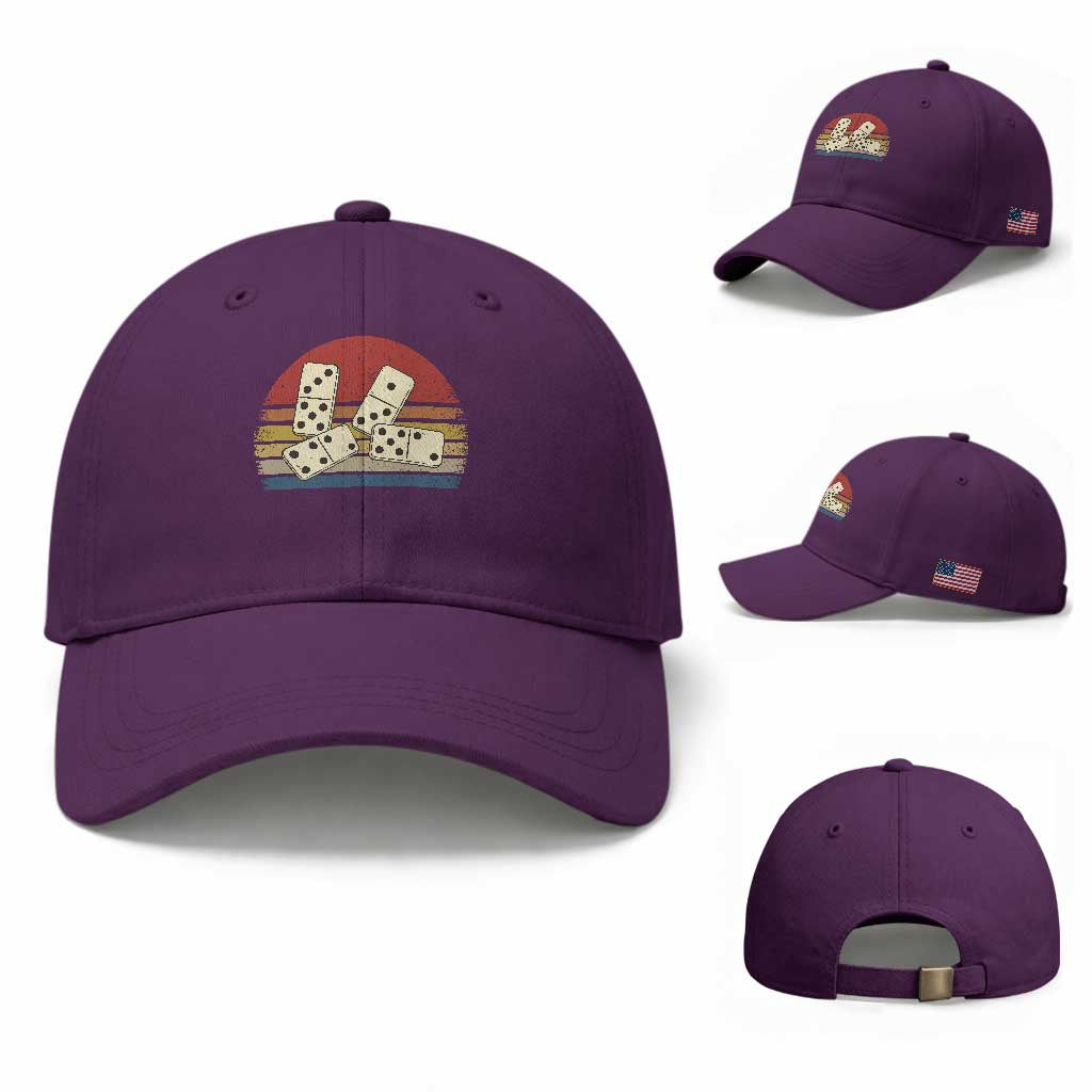 Vintage Domino Player 8647 Baseball Cap Board Game Subtle Protest TS12 Baseball Cap Universal Fit Purple Print Your Wear