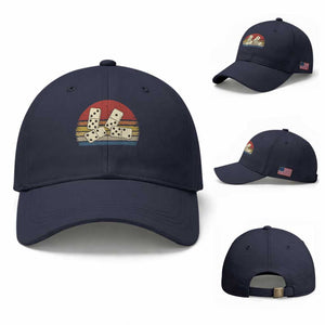 Vintage Domino Player 8647 Baseball Cap Board Game Subtle Protest TS12 Baseball Cap Universal Fit Navy Print Your Wear