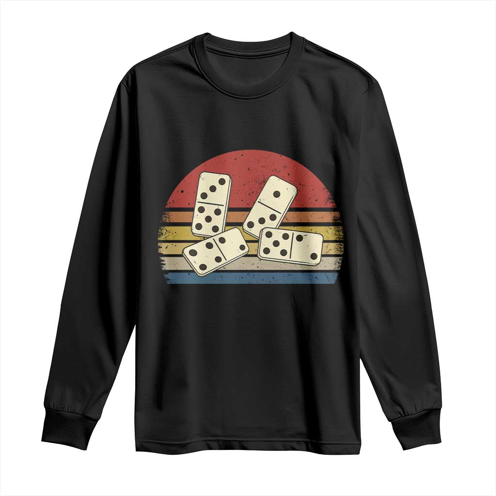 Vintage Domino Player 8647 Long Sleeve Shirt Board Game Subtle Protest TS12 Black Print Your Wear