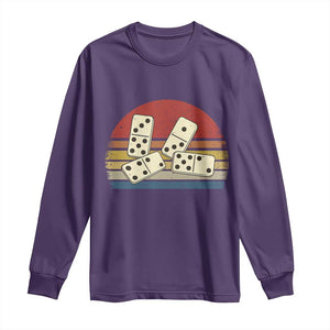 Vintage Domino Player 8647 Long Sleeve Shirt Board Game Subtle Protest TS12 Purple Print Your Wear