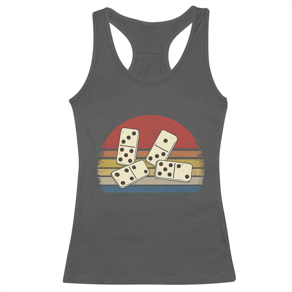 Vintage Domino Player 8647 Racerback Tank Top Board Game Subtle Protest TS12 Dark Heather Print Your Wear