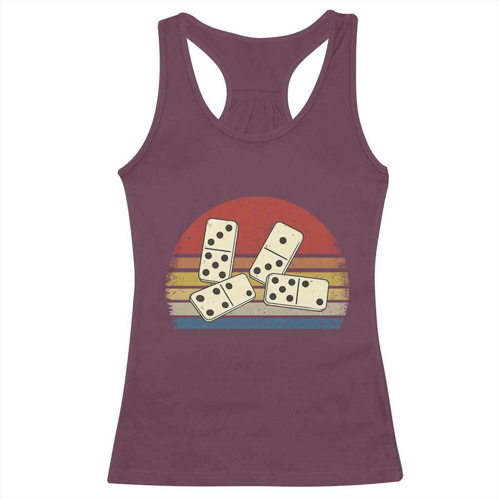 Vintage Domino Player 8647 Racerback Tank Top Board Game Subtle Protest TS12 Maroon Print Your Wear