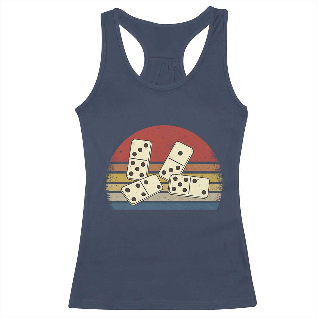 Vintage Domino Player 8647 Racerback Tank Top Board Game Subtle Protest TS12 Navy Print Your Wear