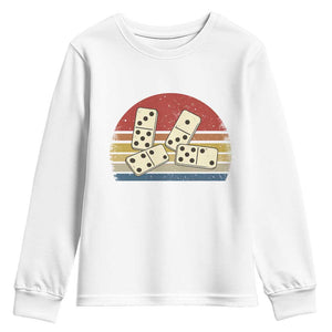Vintage Domino Player 8647 Youth Sweatshirt Board Game Subtle Protest TS12 White Print Your Wear