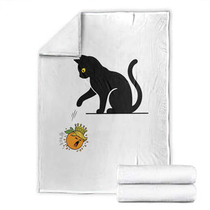 Funny No Kings Black Cat Throw Blanket Rebellious Cat Lover Gift TS12 White Print Your Wear
