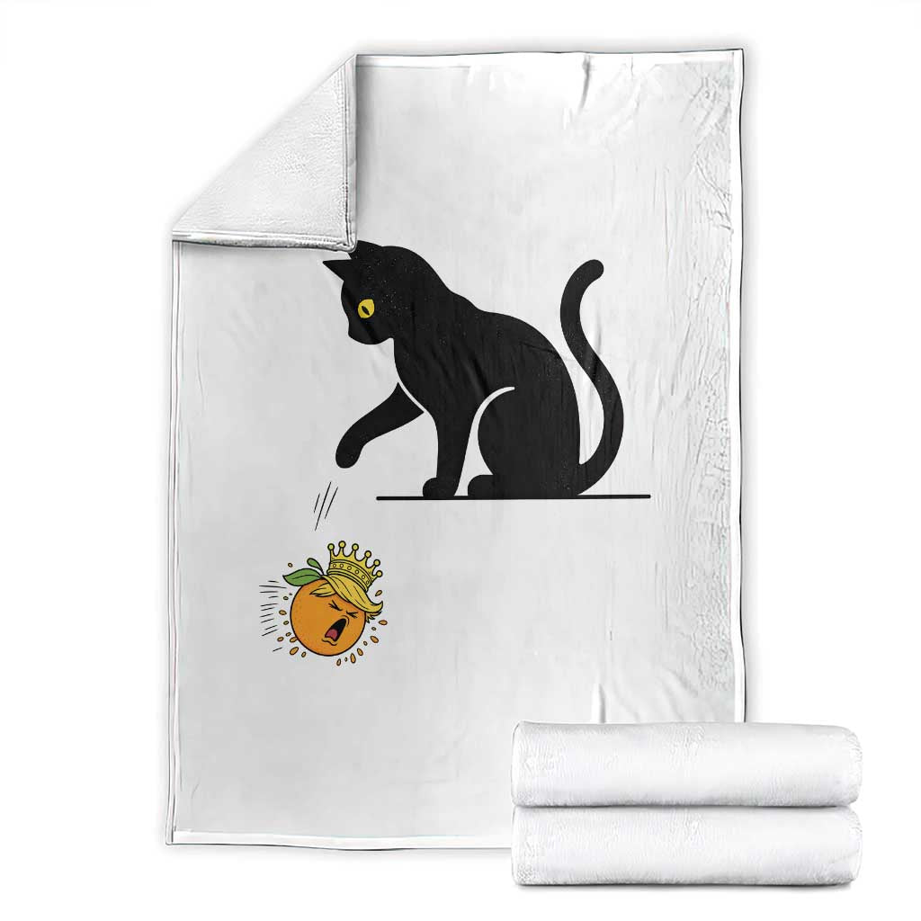 Funny No Kings Black Cat Throw Blanket Rebellious Cat Lover Gift TS12 White Print Your Wear
