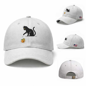 Funny No Kings Black Cat Baseball Cap Rebellious Cat Lover Gift TS12 Baseball Cap Universal Fit White Print Your Wear