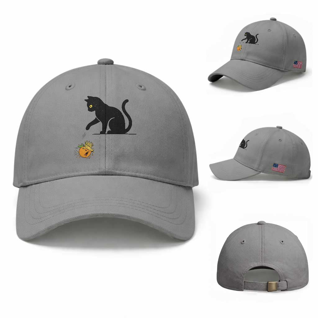 Funny No Kings Black Cat Baseball Cap Rebellious Cat Lover Gift TS12 Baseball Cap Universal Fit Sport Gray Print Your Wear