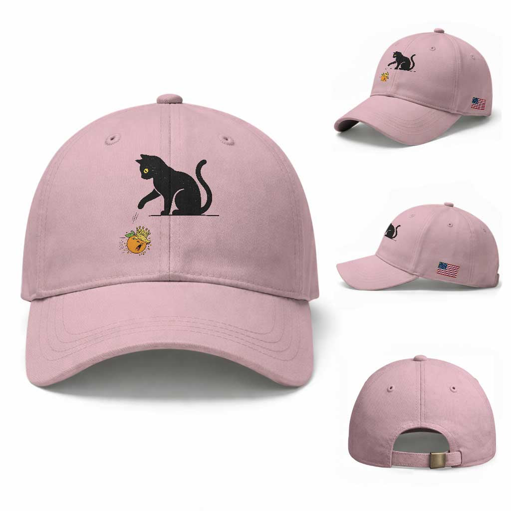 Funny No Kings Black Cat Baseball Cap Rebellious Cat Lover Gift TS12 Baseball Cap Universal Fit Light Pink Print Your Wear