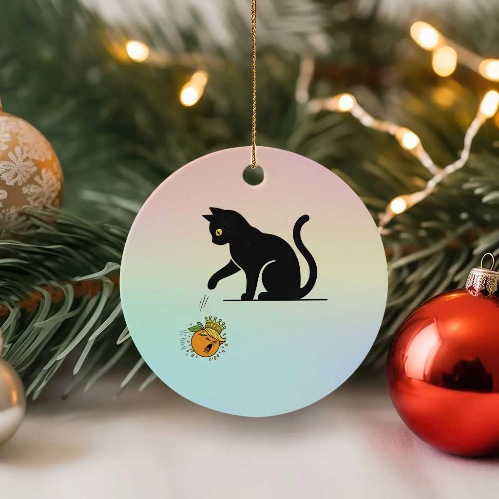 Funny No Kings Black Cat Ceramic Ornament Rebellious Cat Lover Gift TS12 1pc Pastel Print Your Wear