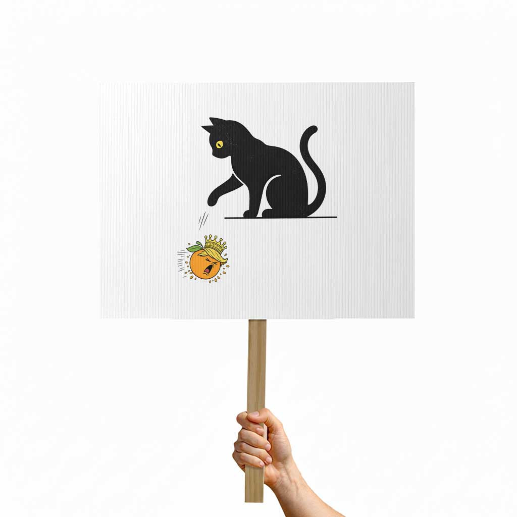 Funny No Kings Black Cat Protest Sign Rebellious Cat Lover Gift TS12 Horizontal 18