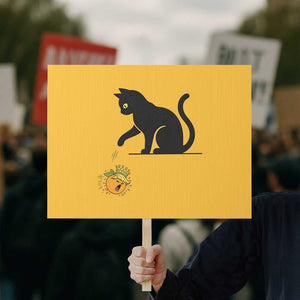 Funny No Kings Black Cat Protest Sign Rebellious Cat Lover Gift TS12 Horizontal 18" × 24" Yellow Print Your Wear