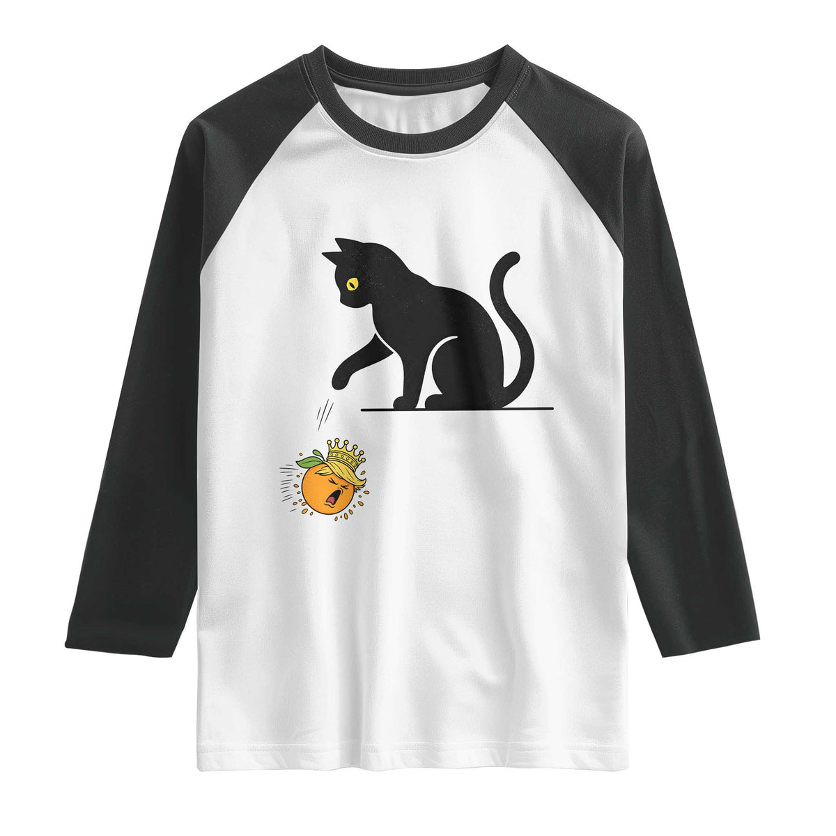 Funny No Kings Black Cat Raglan Shirt Rebellious Cat Lover Gift TS12 White Black Print Your Wear