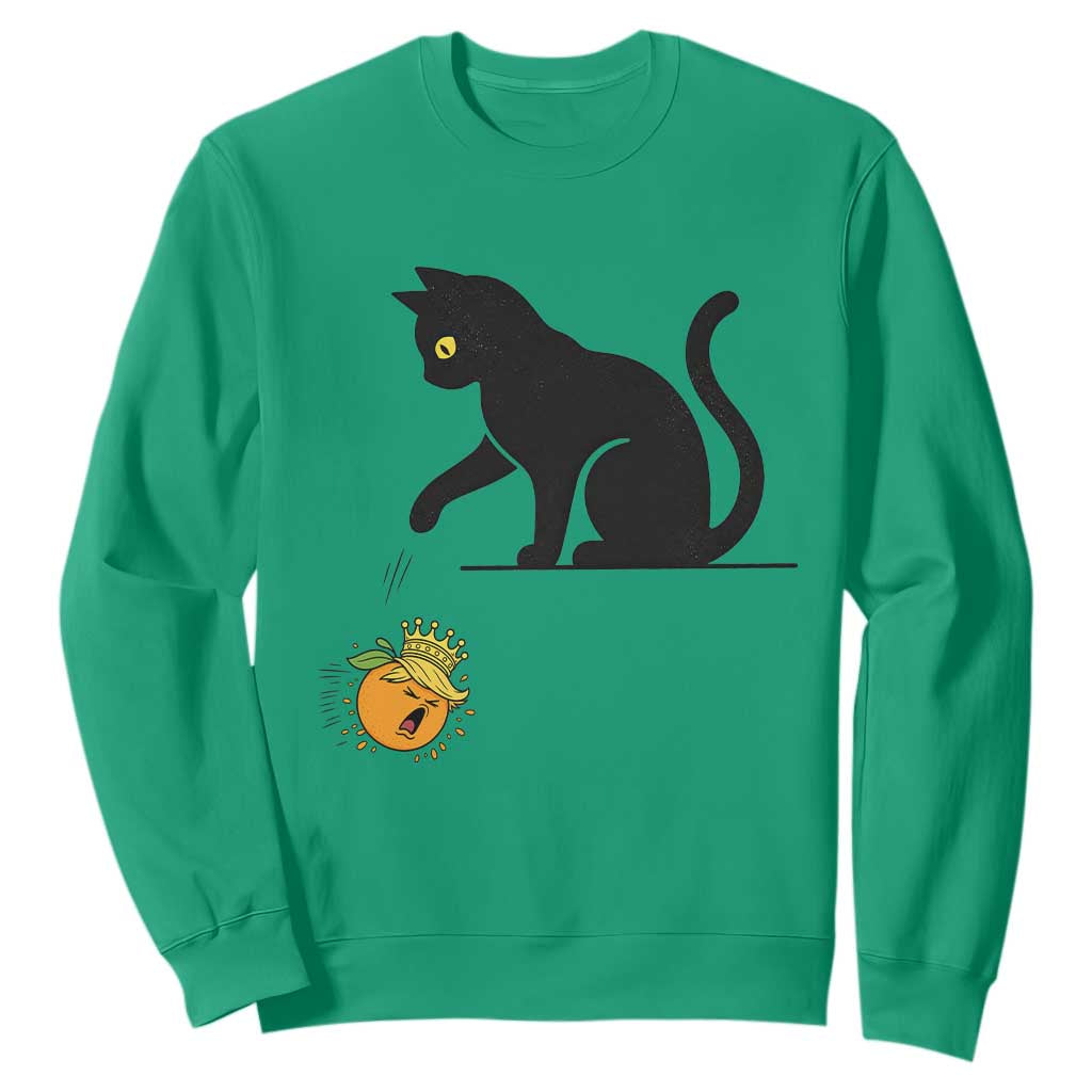 Funny No Kings Black Cat Sweatshirt Rebellious Cat Lover Gift TS12 Irish Green Print Your Wear