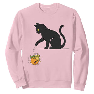 Funny No Kings Black Cat Sweatshirt Rebellious Cat Lover Gift TS12 Light Pink Print Your Wear