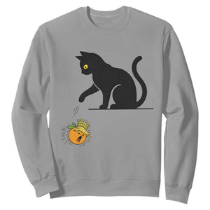 Funny No Kings Black Cat Sweatshirt Rebellious Cat Lover Gift TS12 Sport Gray Print Your Wear