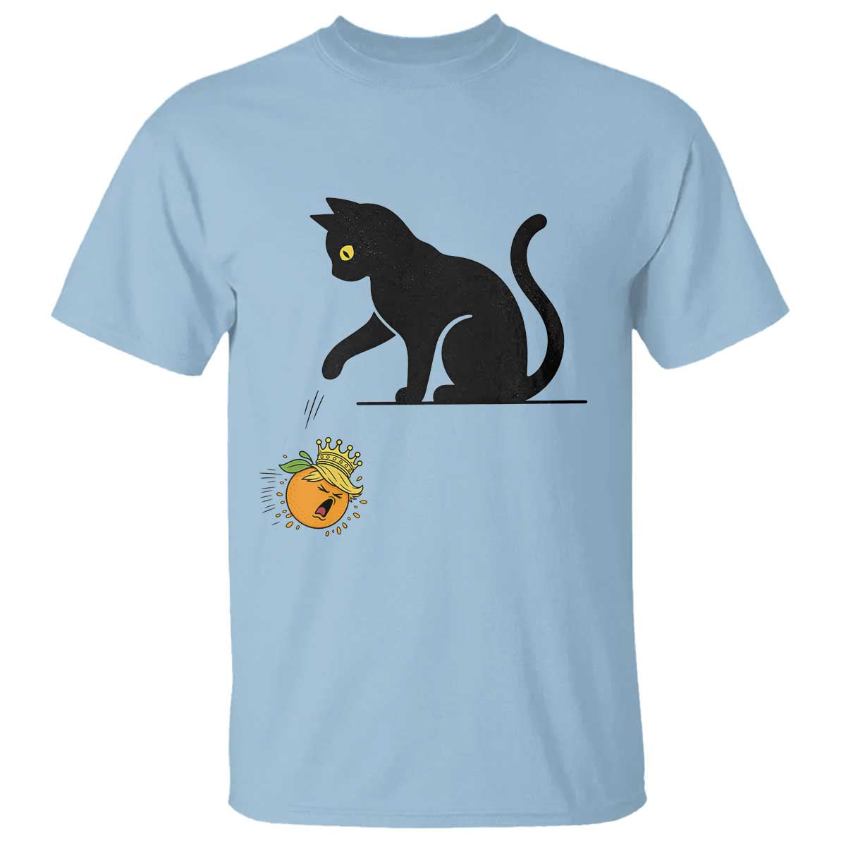 Funny No Kings Black Cat T Shirt Rebellious Cat Lover Gift TS12 Light Blue Print Your Wear
