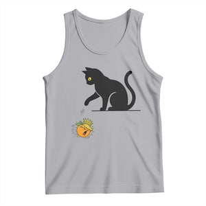 Funny No Kings Black Cat Tank Top Rebellious Cat Lover Gift TS12 Athletic Heather Print Your Wear