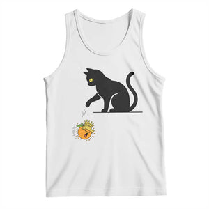 Funny No Kings Black Cat Tank Top Rebellious Cat Lover Gift TS12 White Print Your Wear