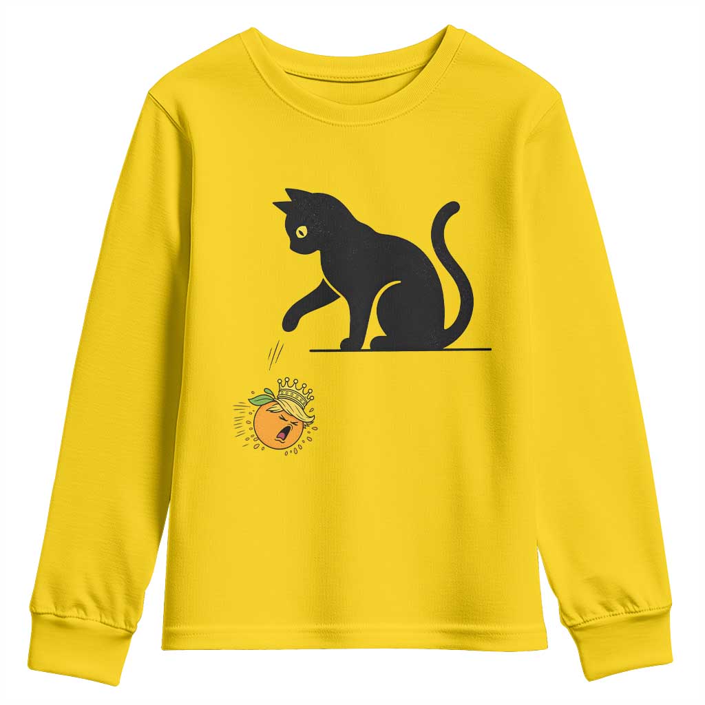 Funny No Kings Black Cat Youth Sweatshirt Rebellious Cat Lover Gift TS12 Daisy Print Your Wear