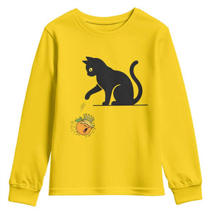 Funny No Kings Black Cat Youth Sweatshirt Rebellious Cat Lover Gift TS12 Daisy Print Your Wear