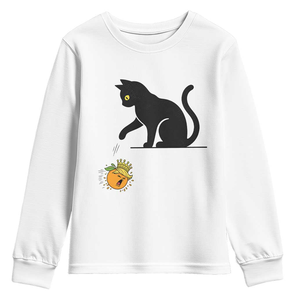 Funny No Kings Black Cat Youth Sweatshirt Rebellious Cat Lover Gift TS12 White Print Your Wear