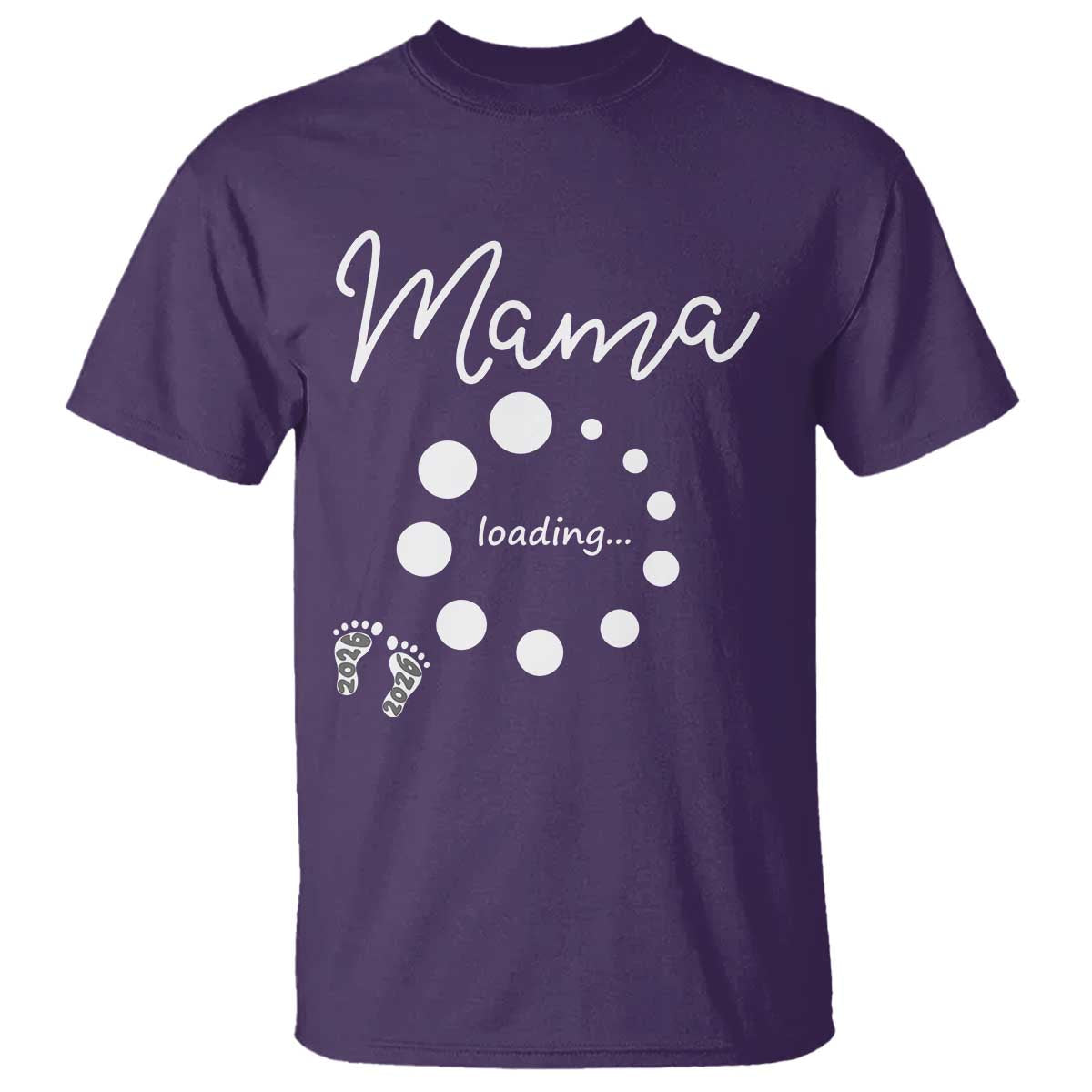 Mama Loading 2026 T Shirt Pregnancy Announcement Mothers Day TS12 Purple Print Your Wear
