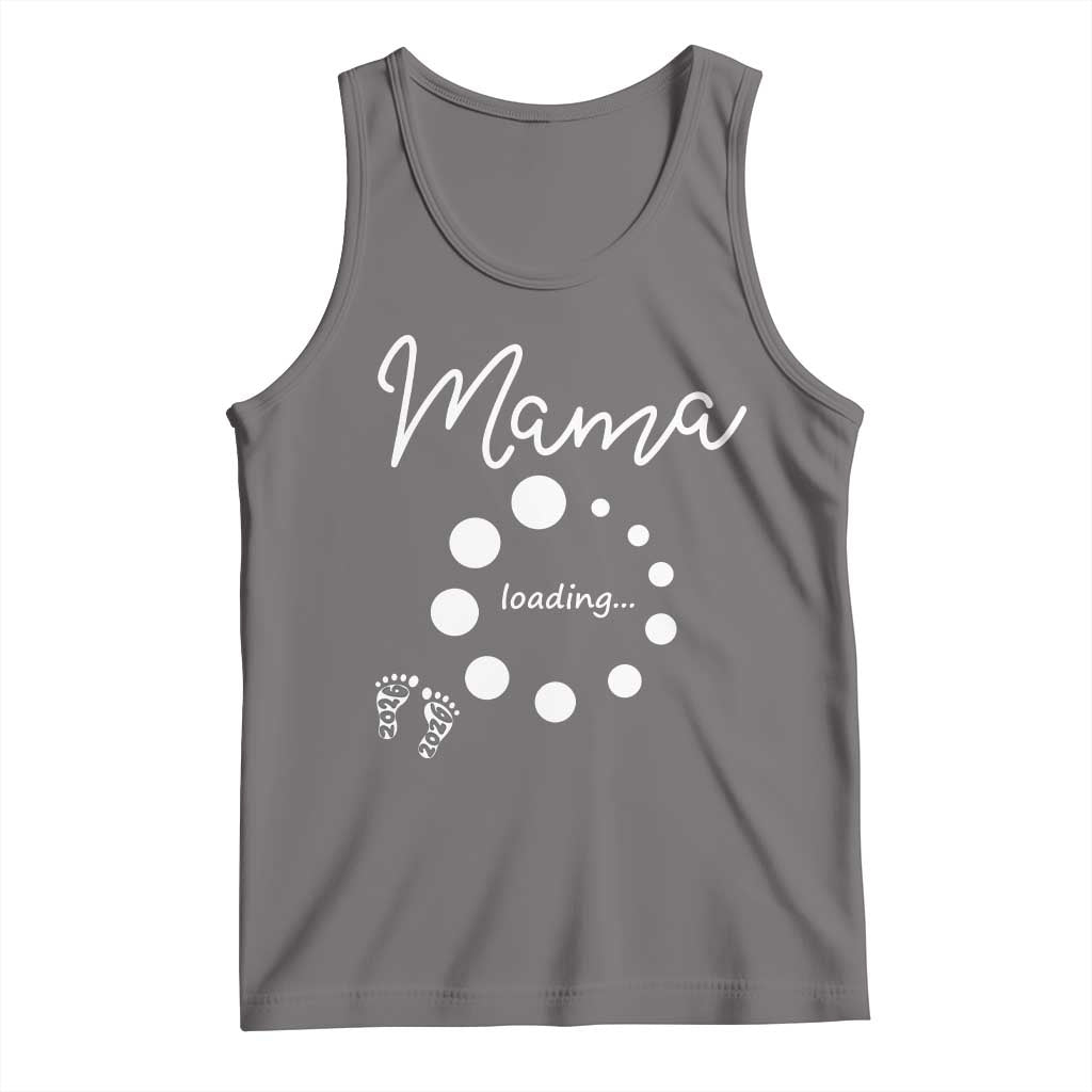 Mama Loading 2026 Tank Top Pregnancy Announcement Mothers Day TS12 Deep Heather Print Your Wear