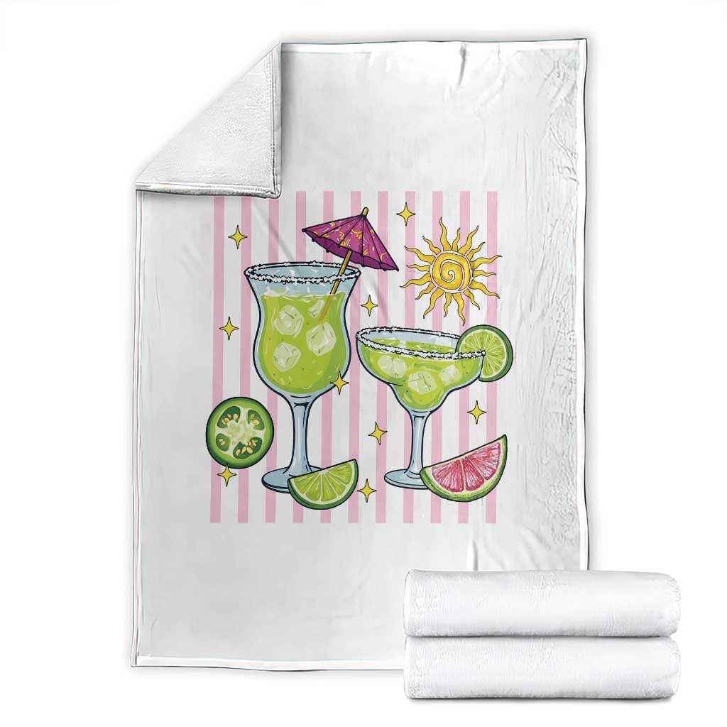 Tropical Margarita Summer Throw Blanket Beach Vacation Graphic TS12 White Print Your Wear