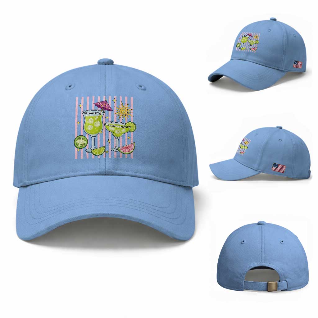 Tropical Margarita Summer Baseball Cap Beach Vacation Graphic TS12 Baseball Cap Universal Fit Light Blue Print Your Wear