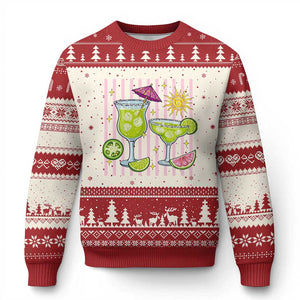 Tropical Margarita Summer Ugly Christmas Sweater Beach Vacation Graphic TS12 Beige Red Print Your Wear