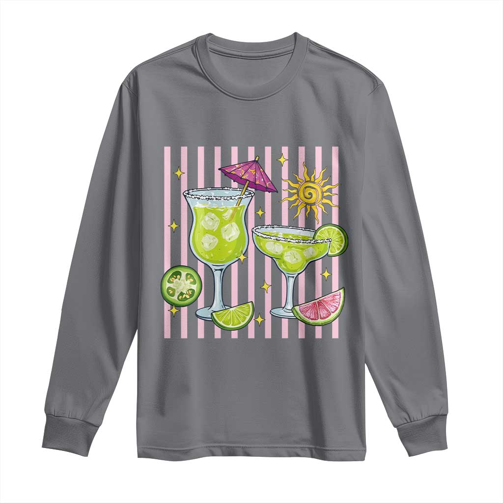 Tropical Margarita Summer Long Sleeve Shirt Beach Vacation Graphic TS12 Charcoal Print Your Wear