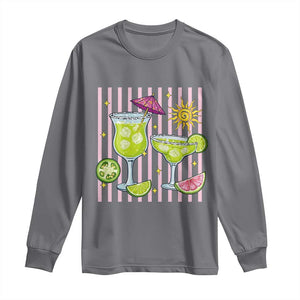 Tropical Margarita Summer Long Sleeve Shirt Beach Vacation Graphic TS12 Charcoal Print Your Wear