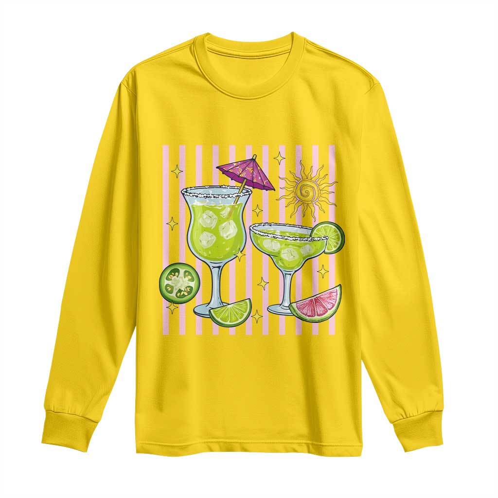 Tropical Margarita Summer Long Sleeve Shirt Beach Vacation Graphic TS12 Daisy Print Your Wear