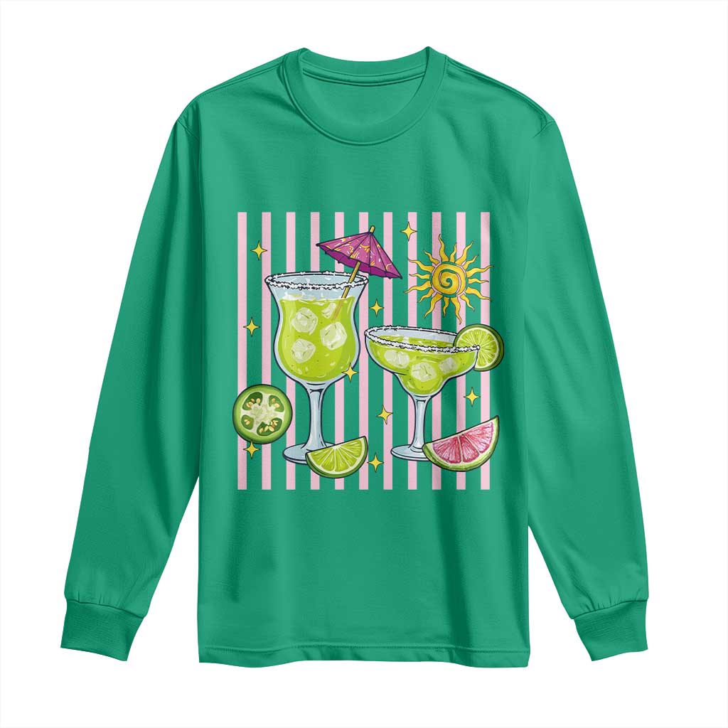 Tropical Margarita Summer Long Sleeve Shirt Beach Vacation Graphic TS12 Irish Green Print Your Wear