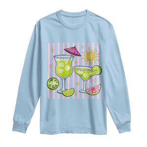 Tropical Margarita Summer Long Sleeve Shirt Beach Vacation Graphic TS12 Light Blue Print Your Wear