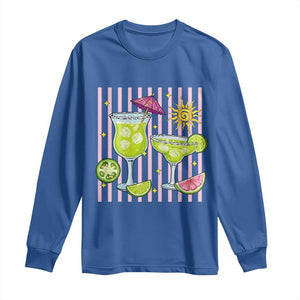 Tropical Margarita Summer Long Sleeve Shirt Beach Vacation Graphic TS12 Royal Blue Print Your Wear